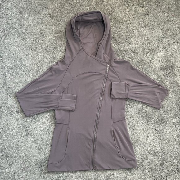Lululemon Every Journey Hoodie Jacket Sz 12 Asymmetric Full Zip Frosted Mulberry - Picture 1 of 14